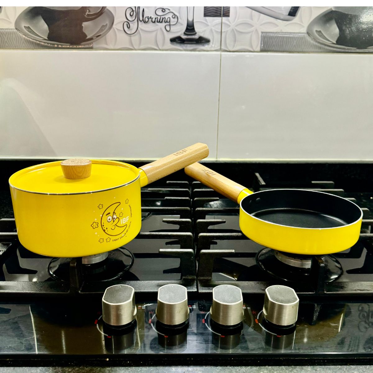 GENERICO - Juego De Sarten Y Olla Con Tapa De 16cm Antiadherente Acero