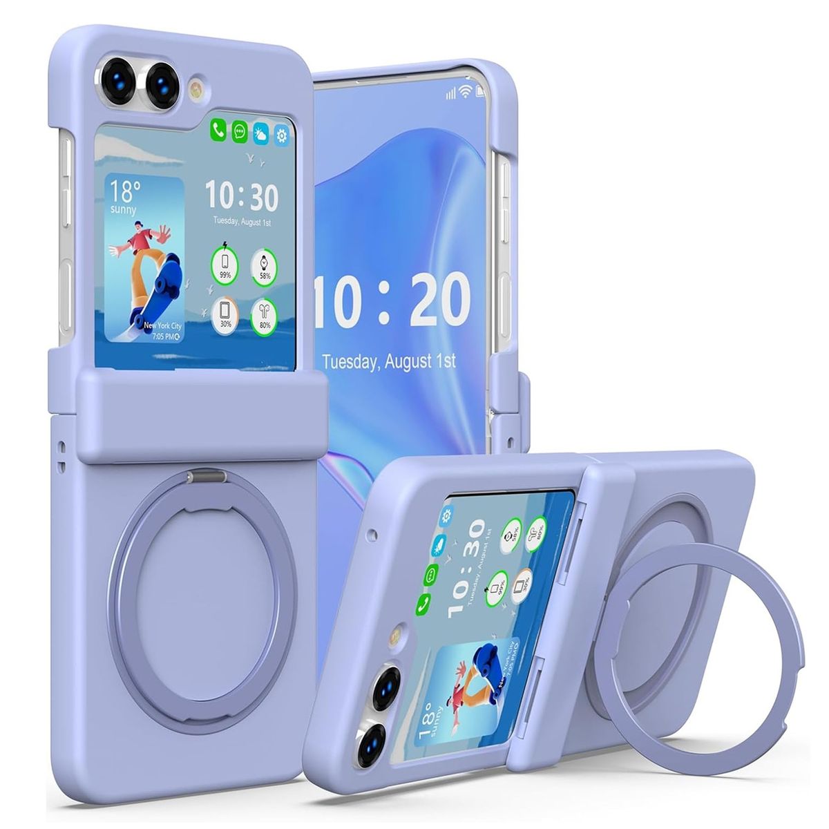 GENERICO - Funda Protección Bisagra Soporte Compatible Samsung Z Flip 5 Lila