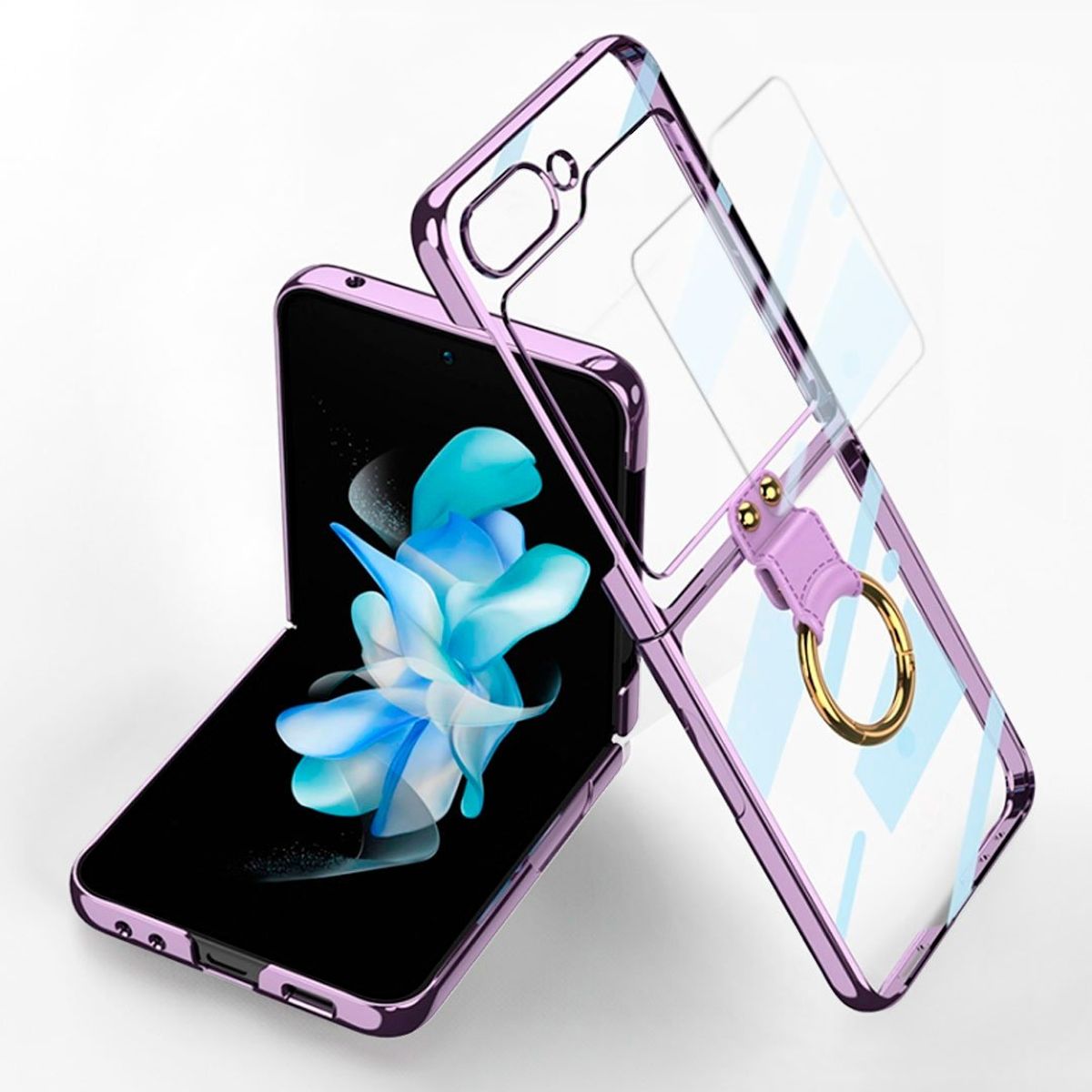 GENERICO - Estuche GKK Phantom Anillo De lujo para Samsung Z Flip 6 Lila