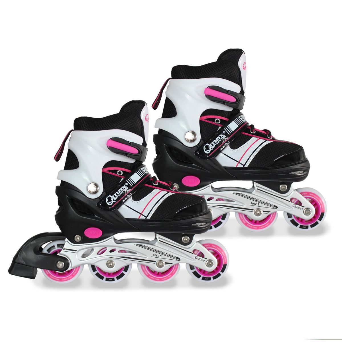 QMAX - Patines Ajustables Linea niñas De Iniciación Rosa 38-41