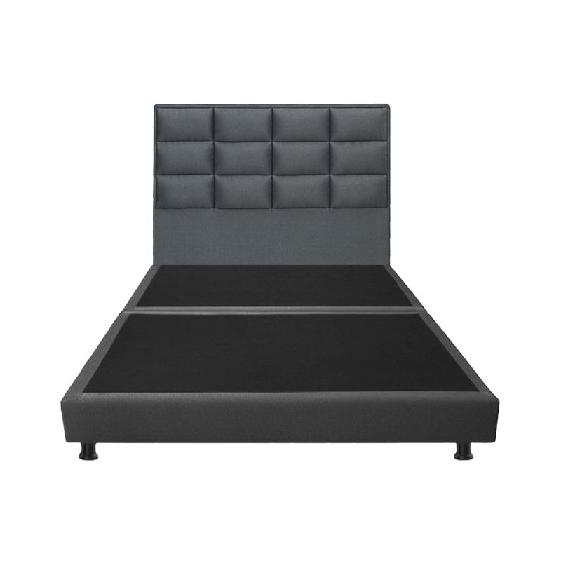 DORMILANDIA - Combo Base Cama Dividida Gris King 200x200 + Cabecero Londres