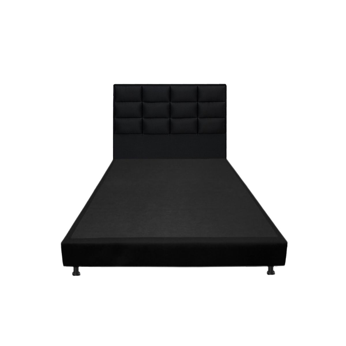 DORMILANDIA - Combo Base Cama Enter Negro Sencillo 100x190 + Cabecero Londres