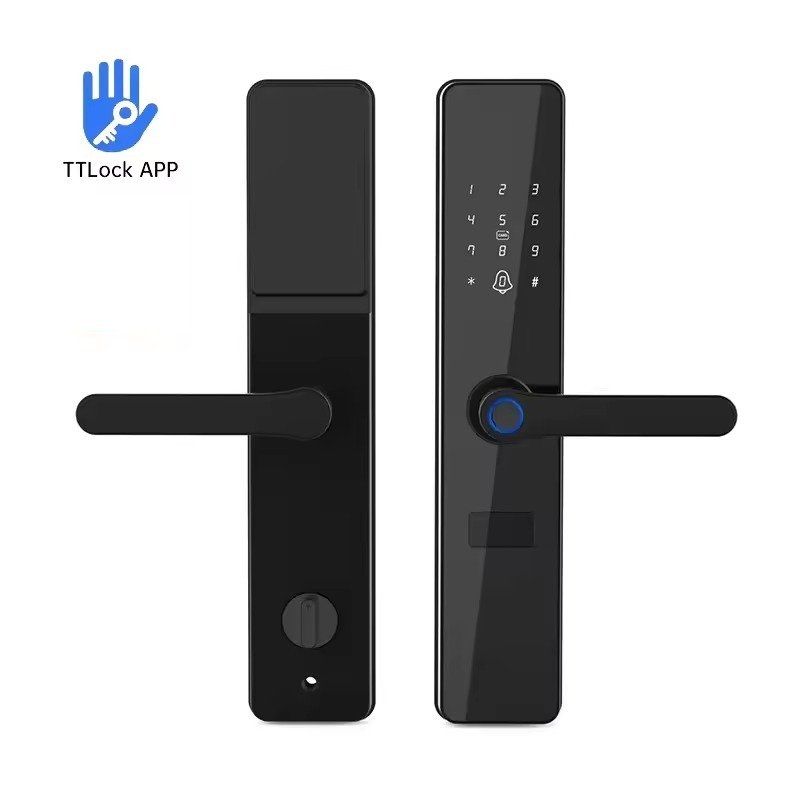 GENERICO - Cerradura inteligente color negro app ttlock huella tarjeta clave
