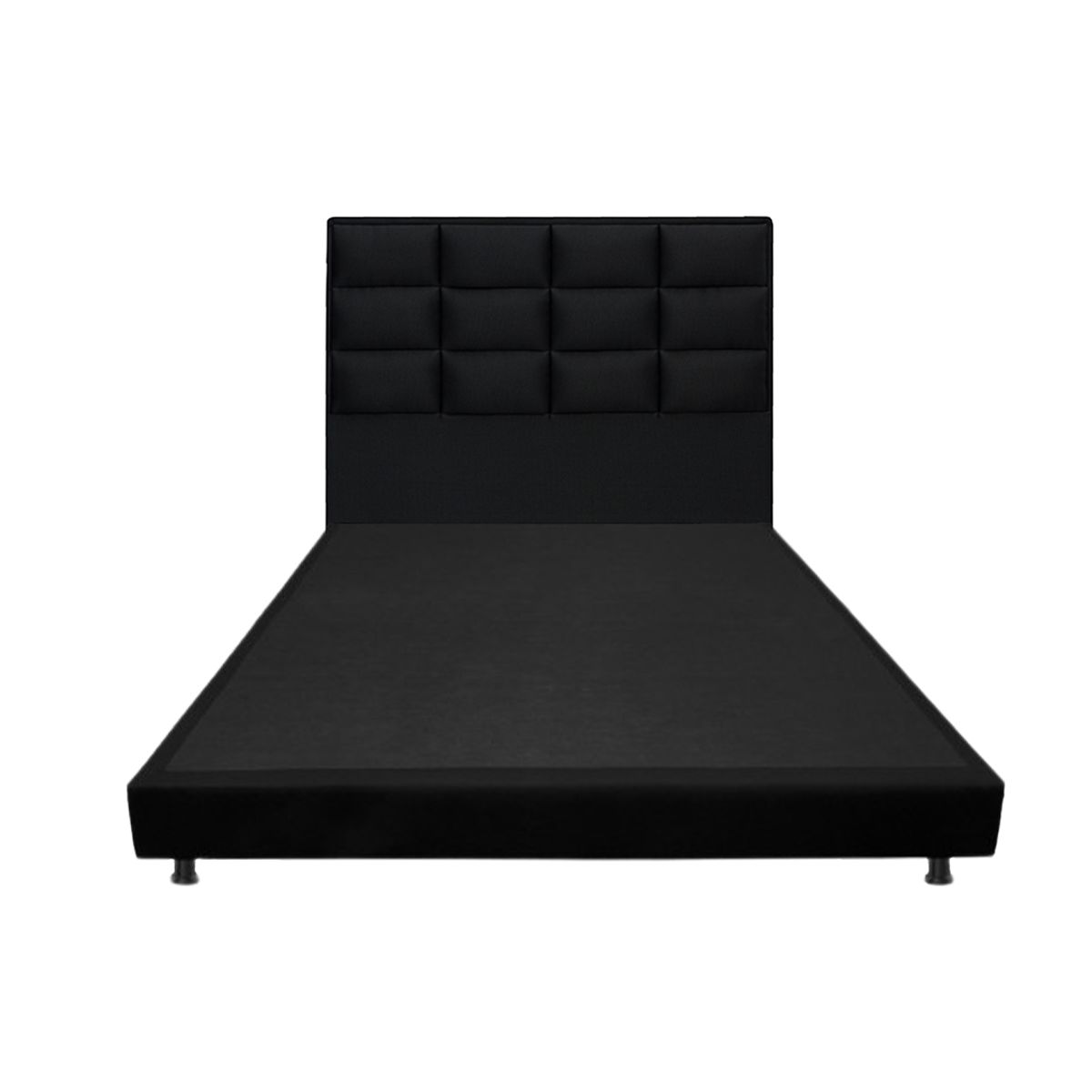 DORMILANDIA - Combo Base Cama Entera Negro Doble 140x190 + Cabecero Londres