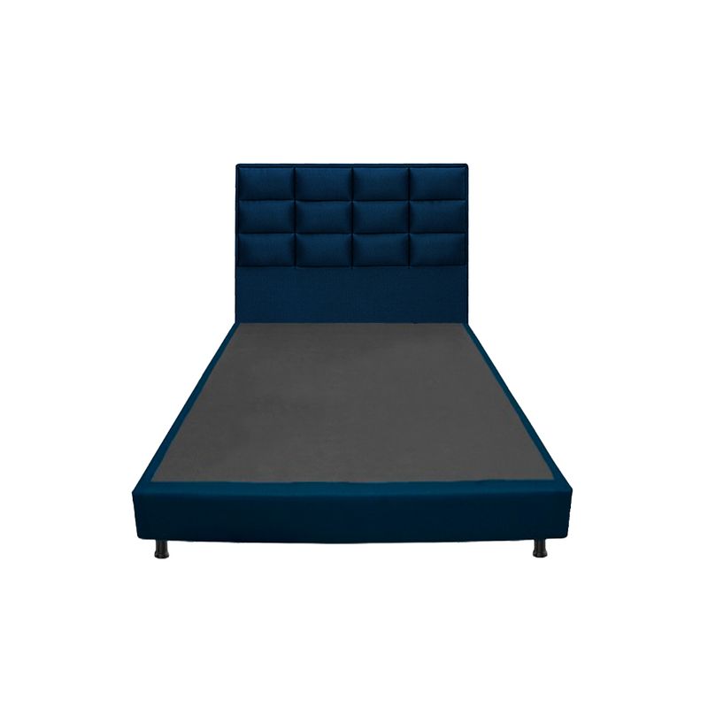 DORMILANDIA - Combo Base Cama Entera Azul Sencillo 100x190 + Cabecero Londres
