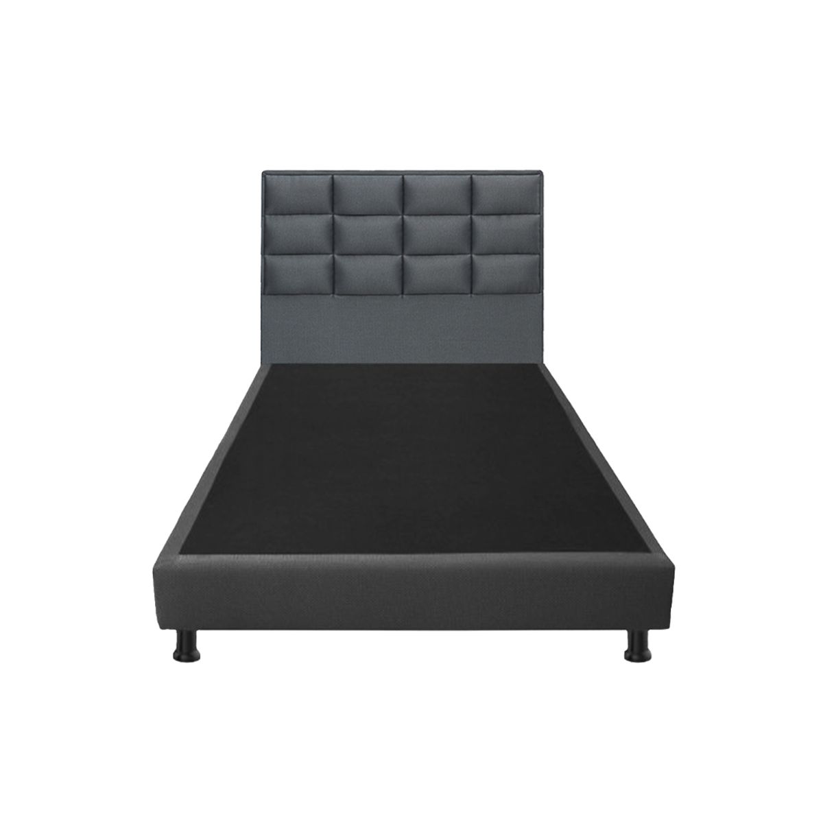 DORMILANDIA - Combo Base Cama Entera Gris Sencillo 100x190 + Cabecero Londres