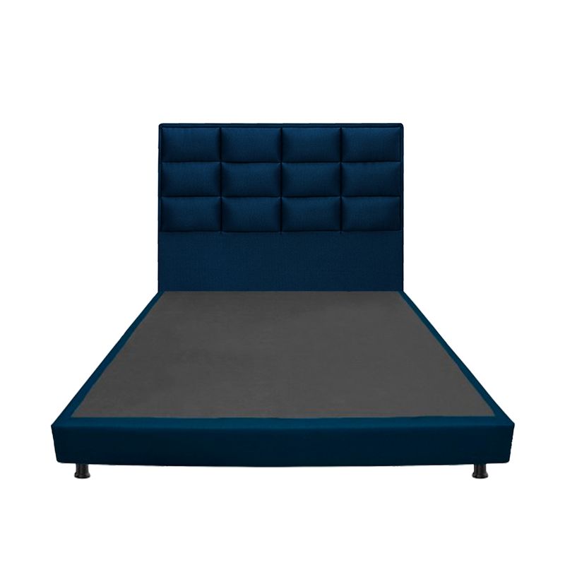 DORMILANDIA - Combo Base Cama Entera Azul Doble 140x190 + Cabecero Londres