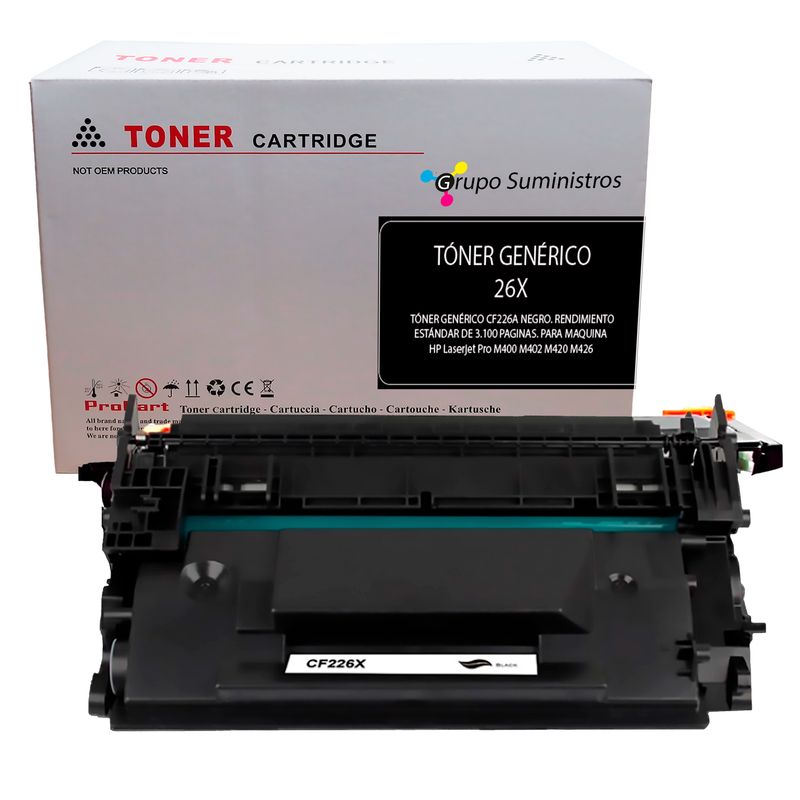 PREMIUM - Tóner 26X Generico Negro Para Impresoras HP Laserjet Pro M402 MFP M426