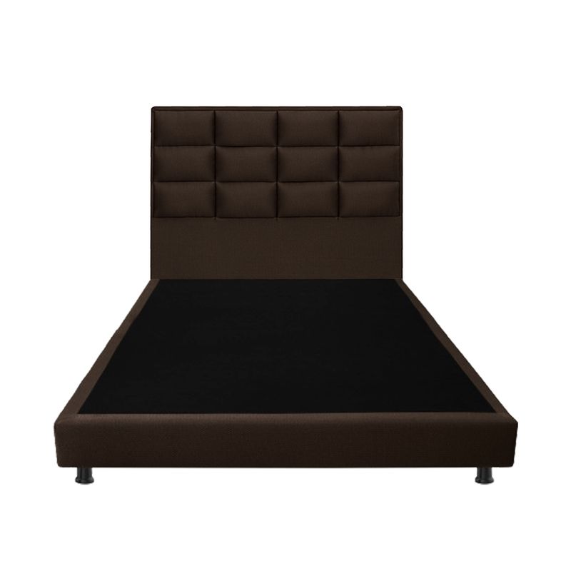 DORMILANDIA - Combo Base Cama Entera Café Doble 140x190 + Cabecero Londres