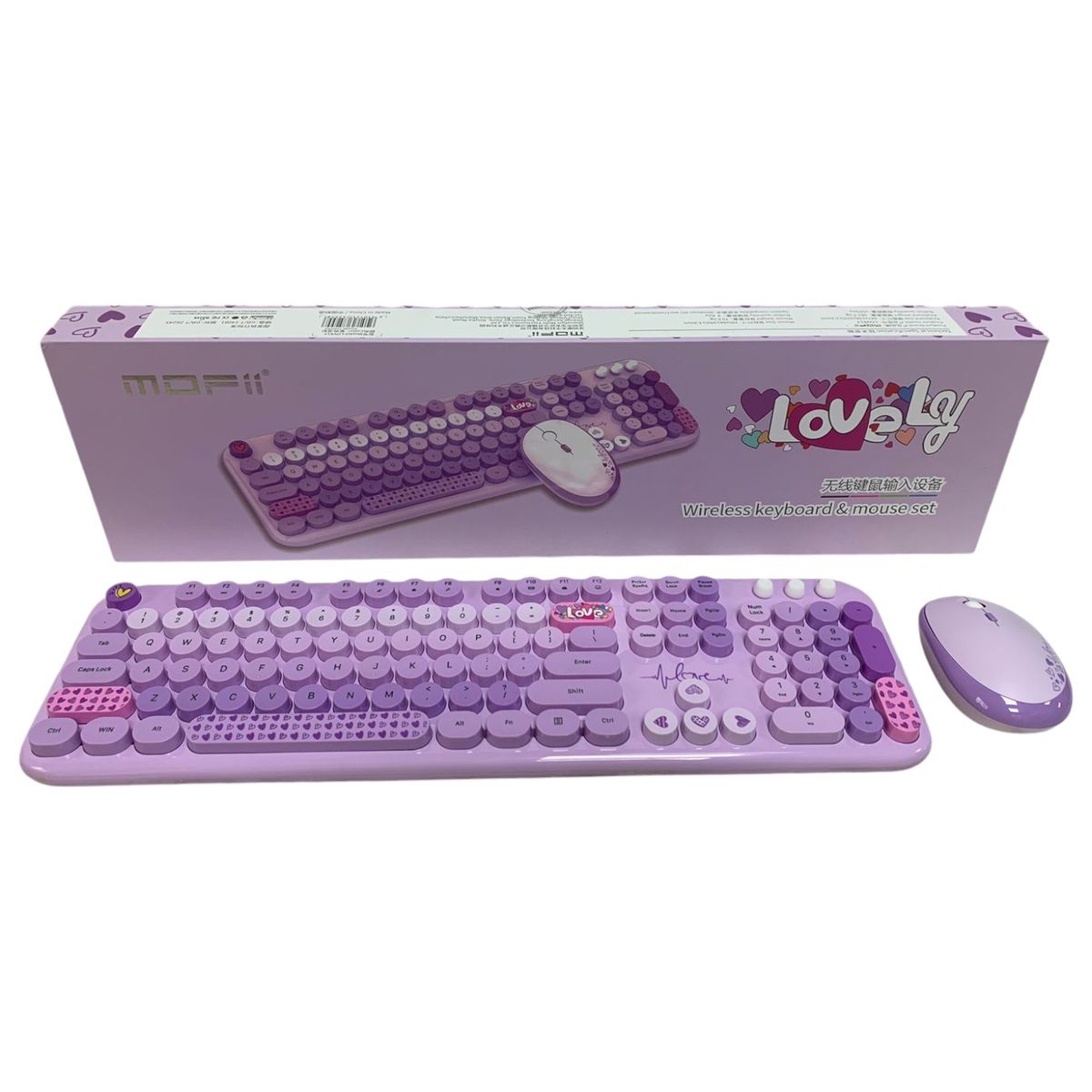 GENERICO - Combo Inalámbrico Teclado Y Mouse Mofii Lovely Silencioso Color Lila