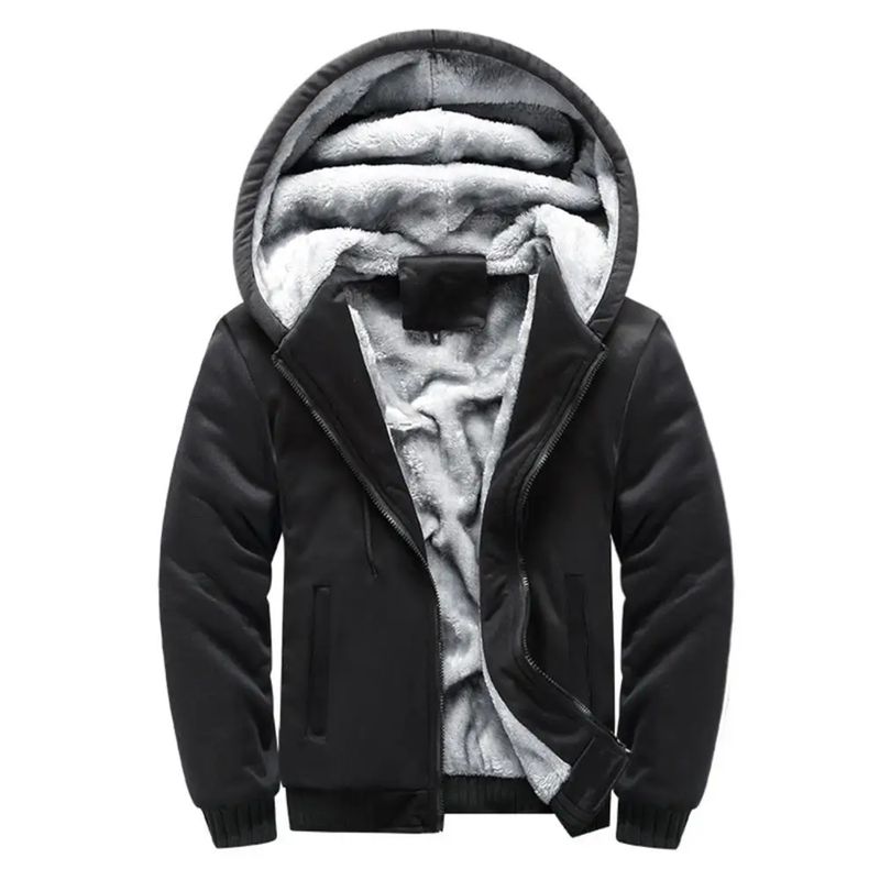 UBMD - Chaqueta Buzo Hombre Capota Calido Negro KJ919