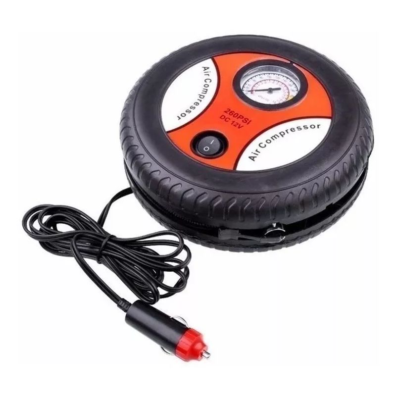 GENERICO - Compresor De Aire Llantas Cigarrera 260psi Dc 12v Portatil