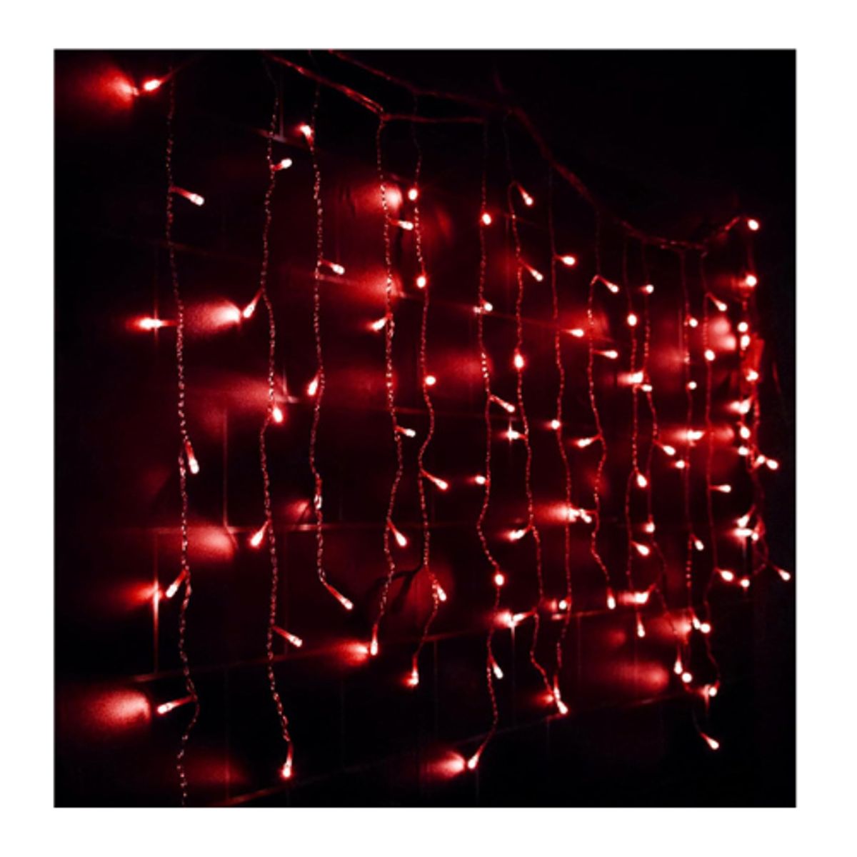 GENERICO - Luz Led Cortina 3mtr X 45cm 100 Luces Navidad Roja