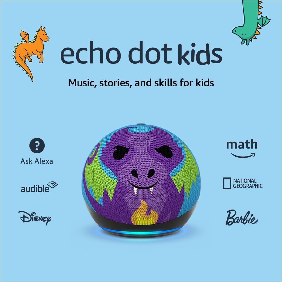 AMAZON - Amazon Echo Dot 5th Gen Kids Con Asistente Virtual Alexa Dragon