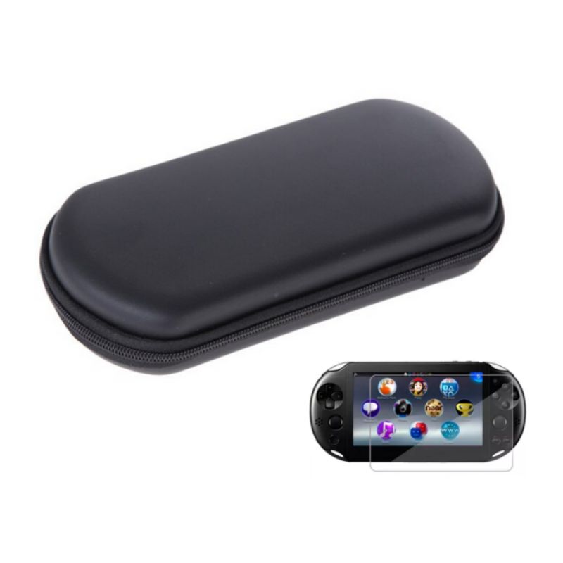 GENERICO - Estuche + Vidrio Templado + 2 Cap para Sony PsVita Slim 2000