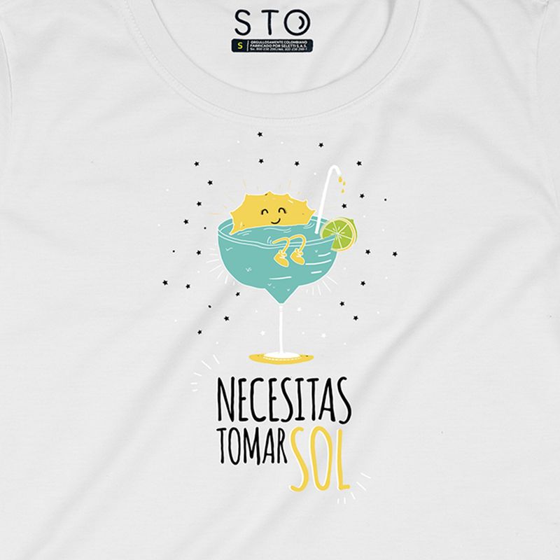 SIABATTO - Camiseta Estampada Mujer - Necesitas Tomar Sol