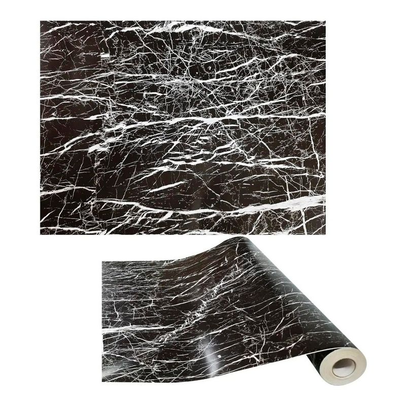 GENERICO - Papel Vinilo Adhesivo De 10 M X 45 Cm Marmol Negro