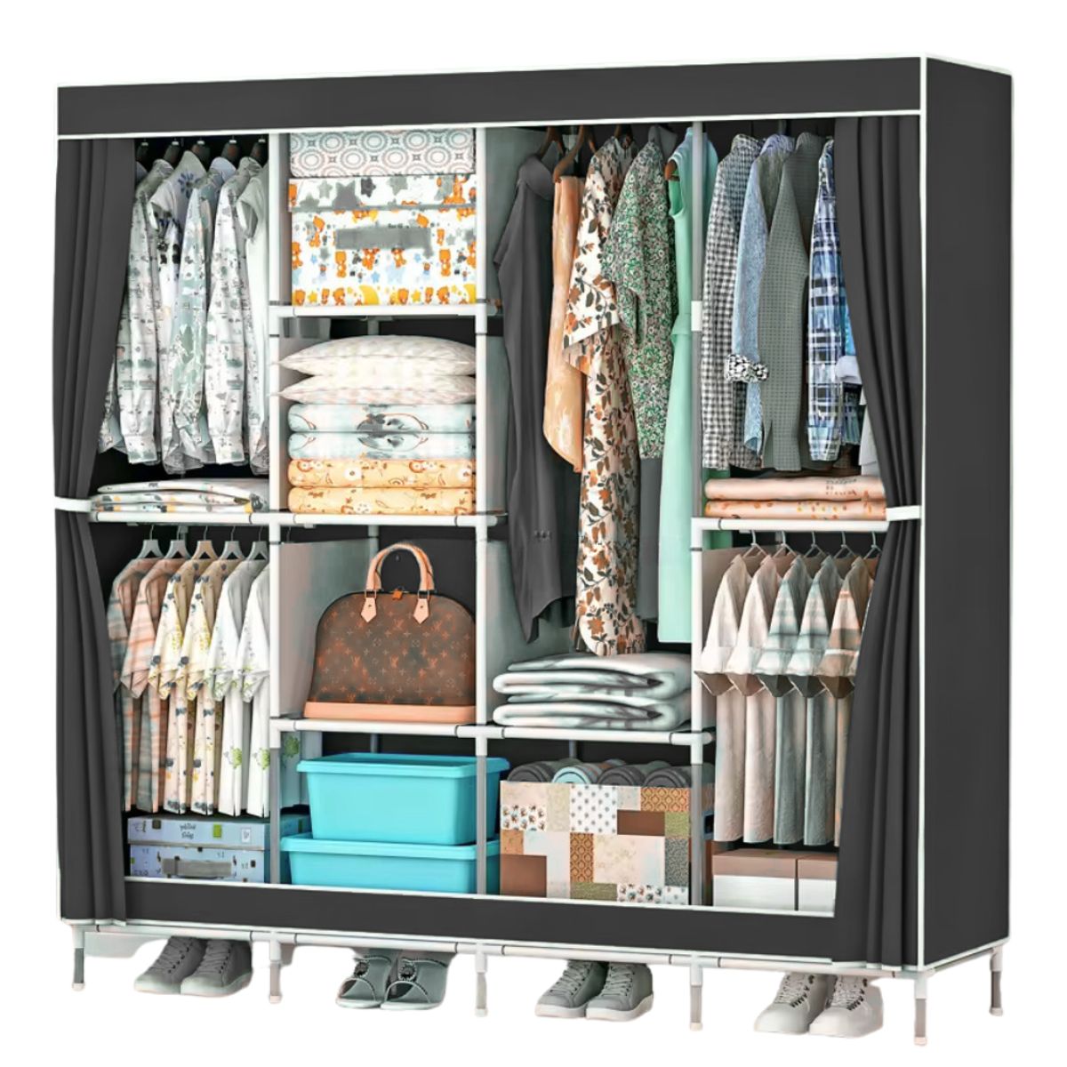 GENERICO - Closet Armario Para Ropa Organizador 10 Estantes 1.70cm Alto