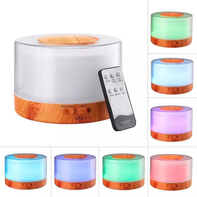 GENERICO - Difusor de Aromas 4 en 1 con Humidificador, Colores 500ml + Esencia