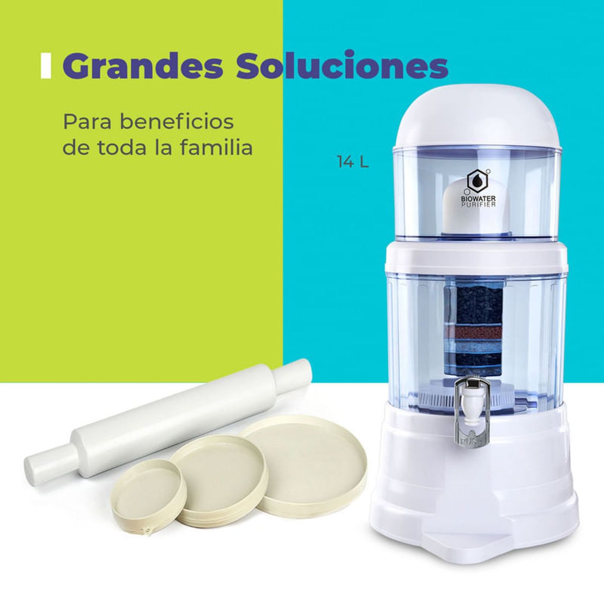 CHEF MASTER - Filtro de Agua Biowater Chef Master + Molde para hacer Arepas