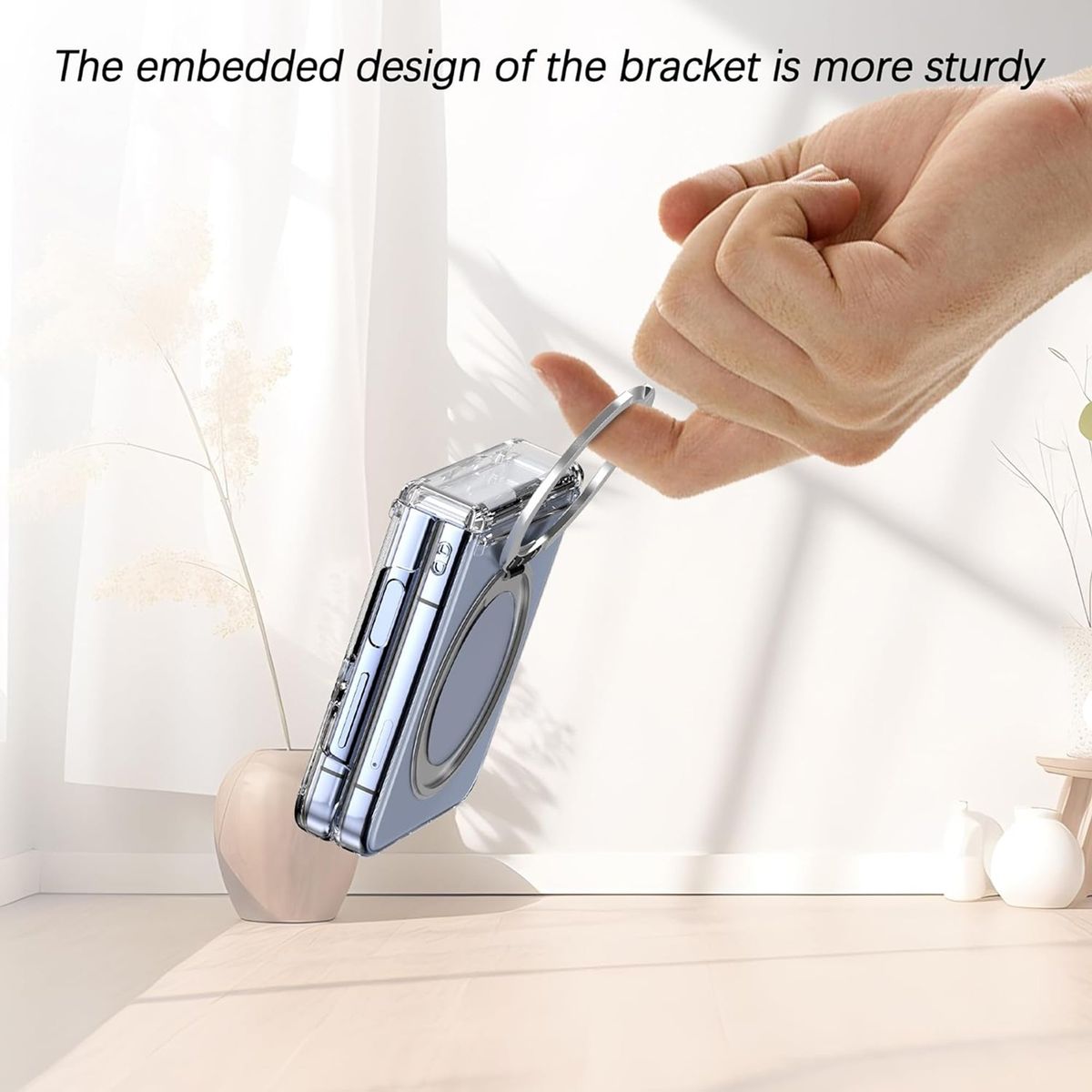 GENERICO - Case Bisagra Soporte Compatible Samsung Z Flip 3 y 4 Transparente