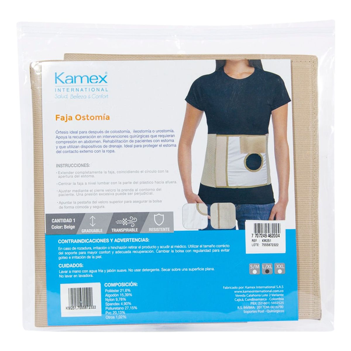 KAMEX - Faja Kamex Ostomia Talla L/Xl