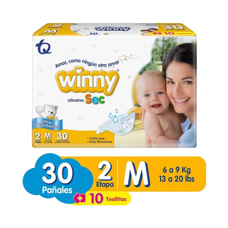 WINNY - Oferta Panal Winny Ultratrim Sec Etapa 2 X 30Und + Toallitas