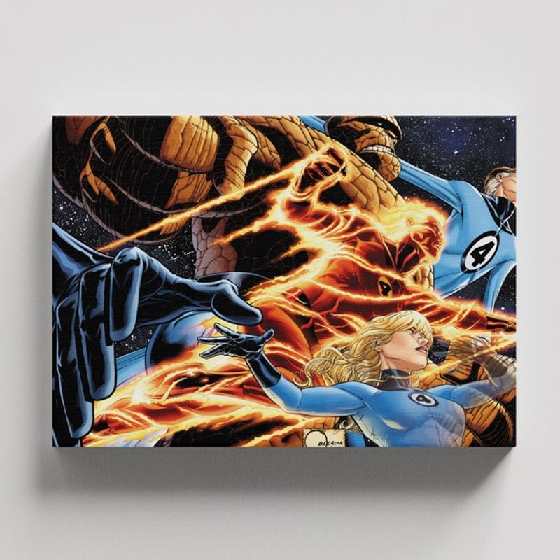 TAYRONA STORE - Cuadros Retablo Marvel Los 4 Fantasticos 006 - 50x35cm