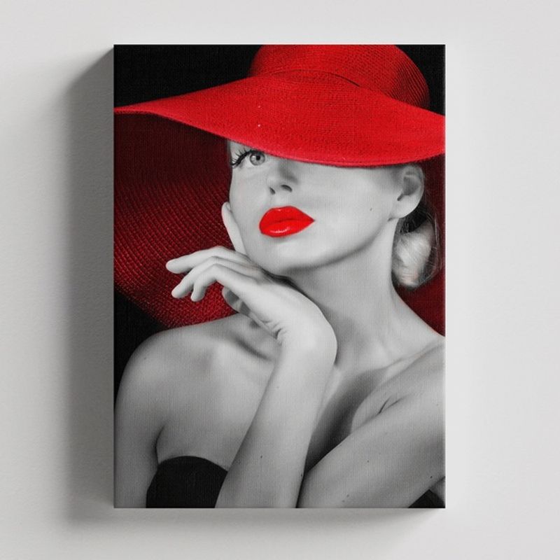 TAYRONA STORE - Cuadros Retablo Blanco Negro y Rojo 016 - 35x50cm