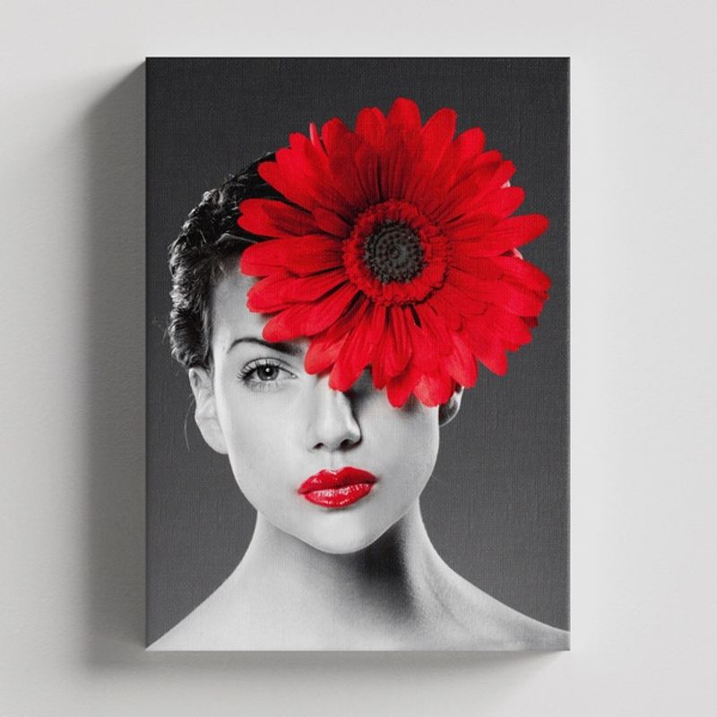 TAYRONA STORE - Cuadros Retablo Blanco Negro y Rojo 013 - 35x50cm