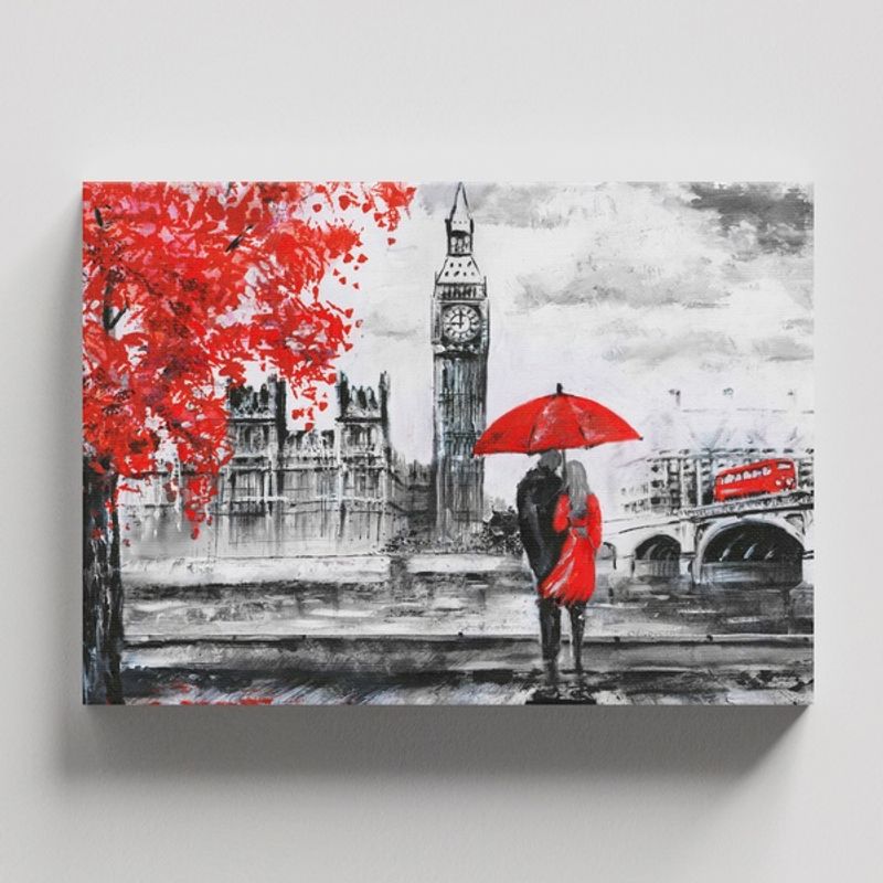 TAYRONA STORE - Cuadros Retablo Blanco Negro y Rojo 034 - 50x35cm