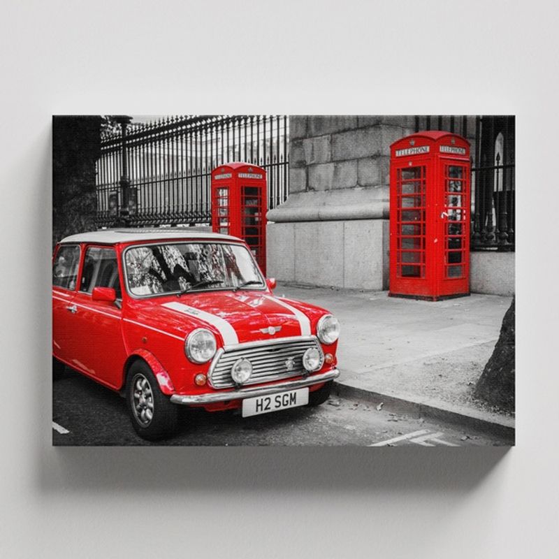 TAYRONA STORE - Cuadros Retablo Blanco Negro y Rojo 042 - 50x35cm