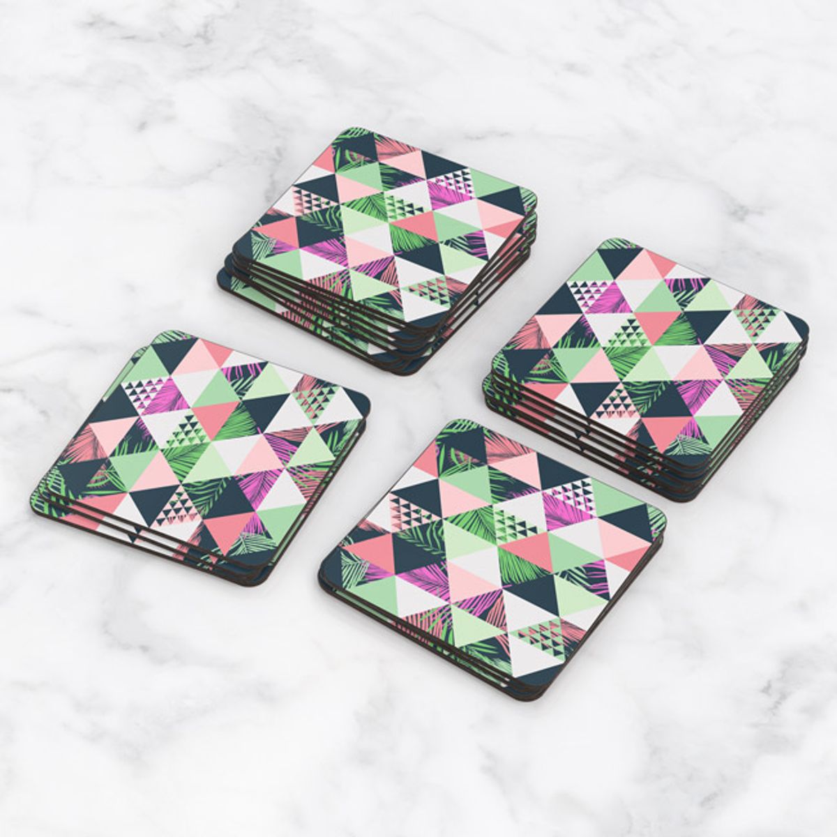 TAYRONA STORE - Portavasos Tayrona Store Set x 6 Palmas Triángulos 03