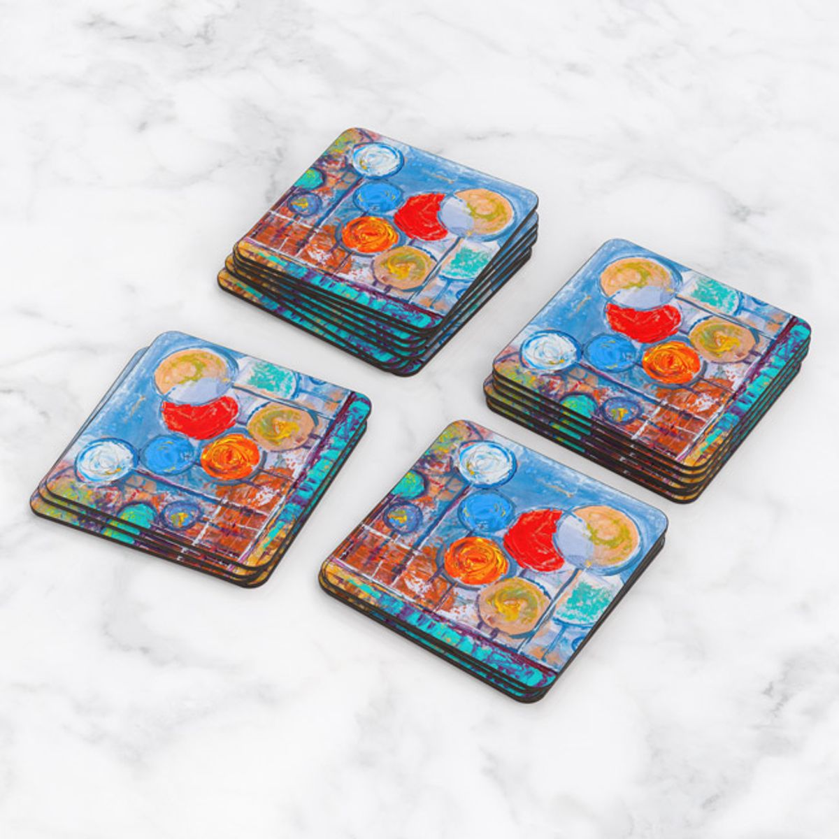 TAYRONA STORE - Portavasos Tayrona Store Set x 6 Pintura Arboles 10