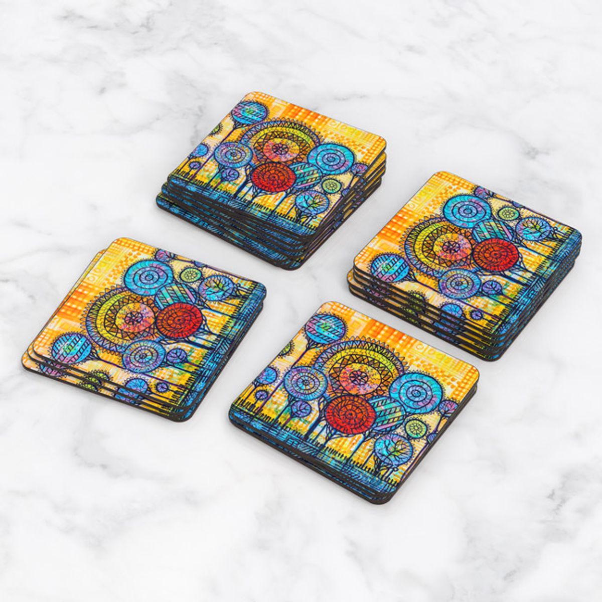 TAYRONA STORE - Portavasos Tayrona Store Set x 6 Pintura Arboles 30
