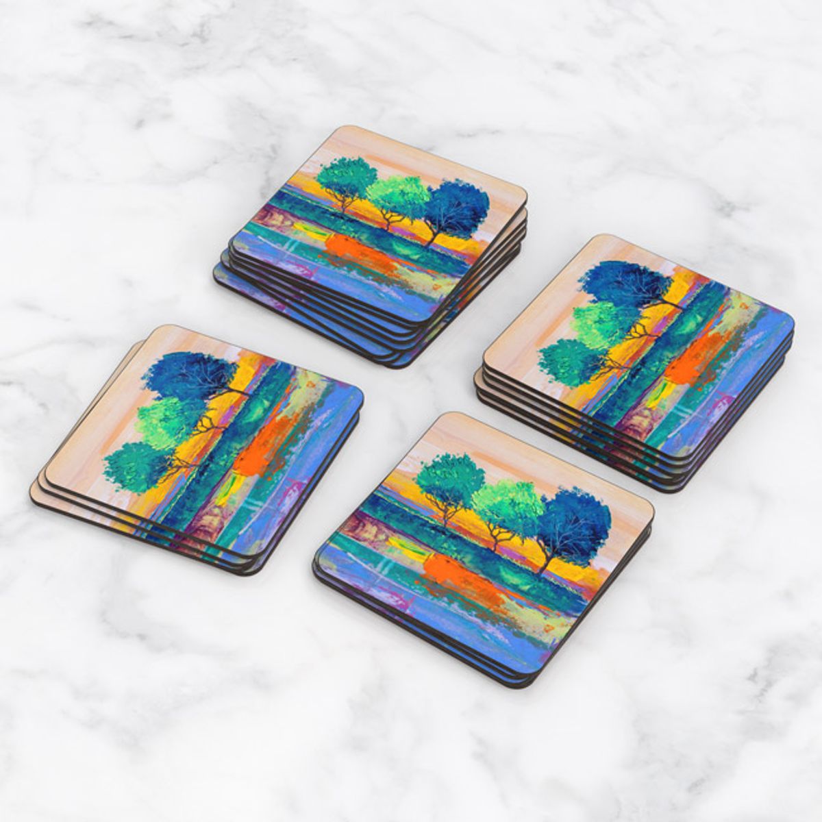 TAYRONA STORE - Portavasos Tayrona Store Set x 6 Pintura Arboles 40