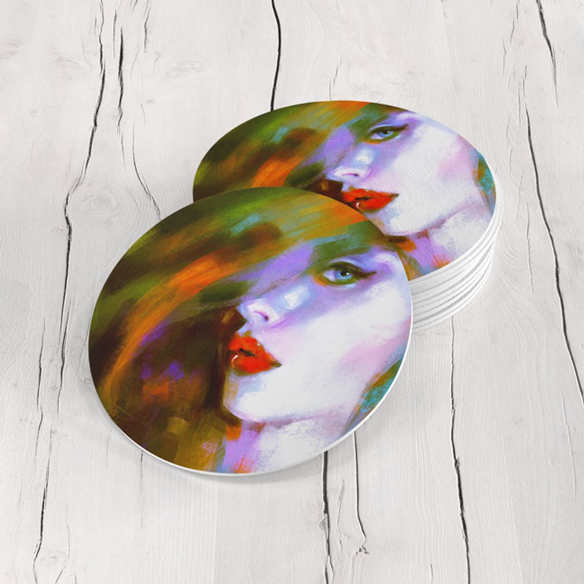 TAYRONA STORE - Portavasos Tayrona Store Set x 6 Cara Mujer Art 64