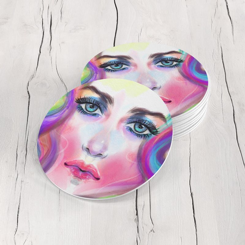 TAYRONA STORE - Portavasos Tayrona Store Set x 6 Cara Mujer Art 60