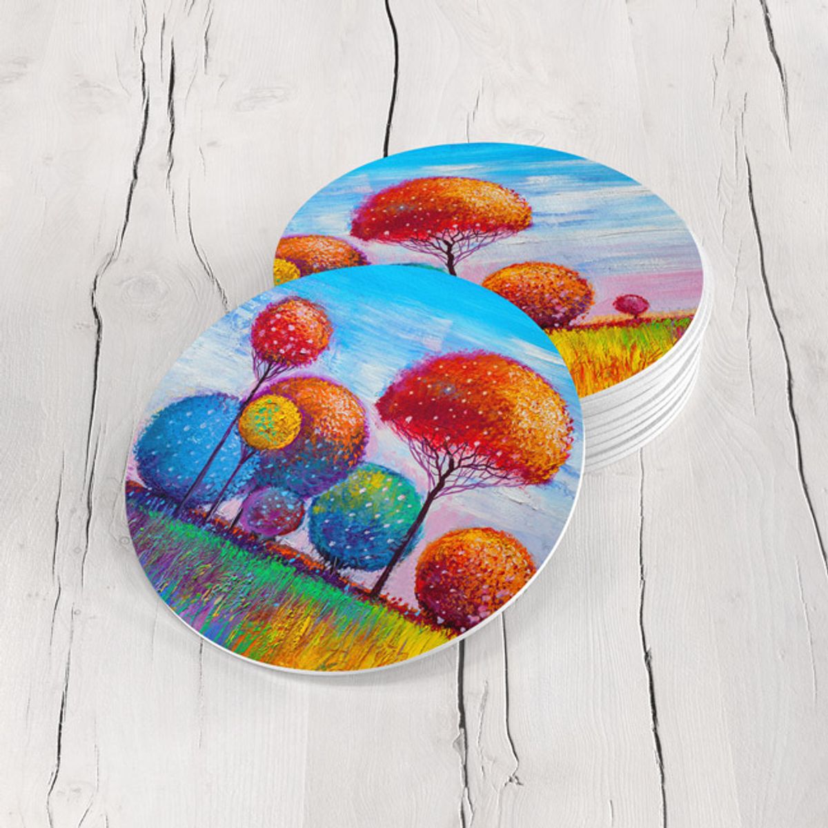 TAYRONA STORE - Portavasos Tayrona Store Set x 6 Pintura Arboles 21.