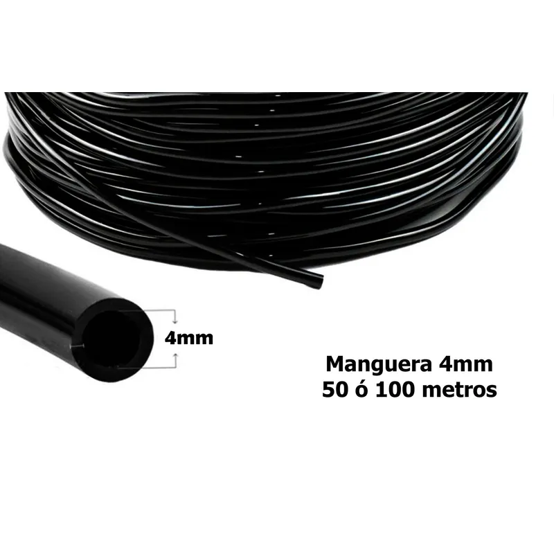 GENERICO - Manguera 4mm Riego Rollo 50mts