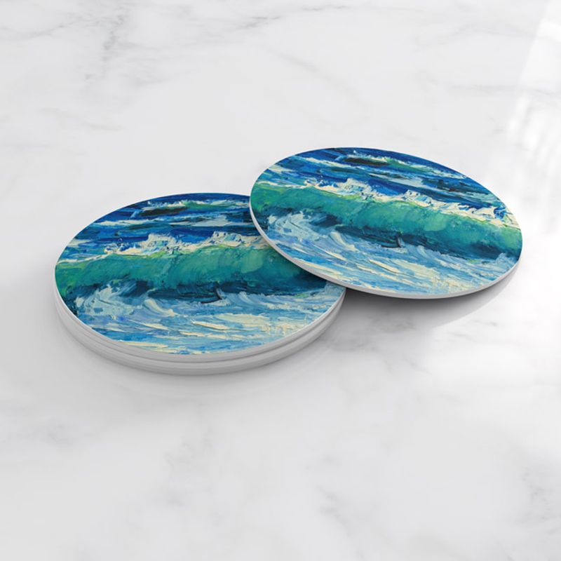 TAYRONA STORE - Portavasos Tayrona Store Set x 6 Pintura Mar Y Olas 12