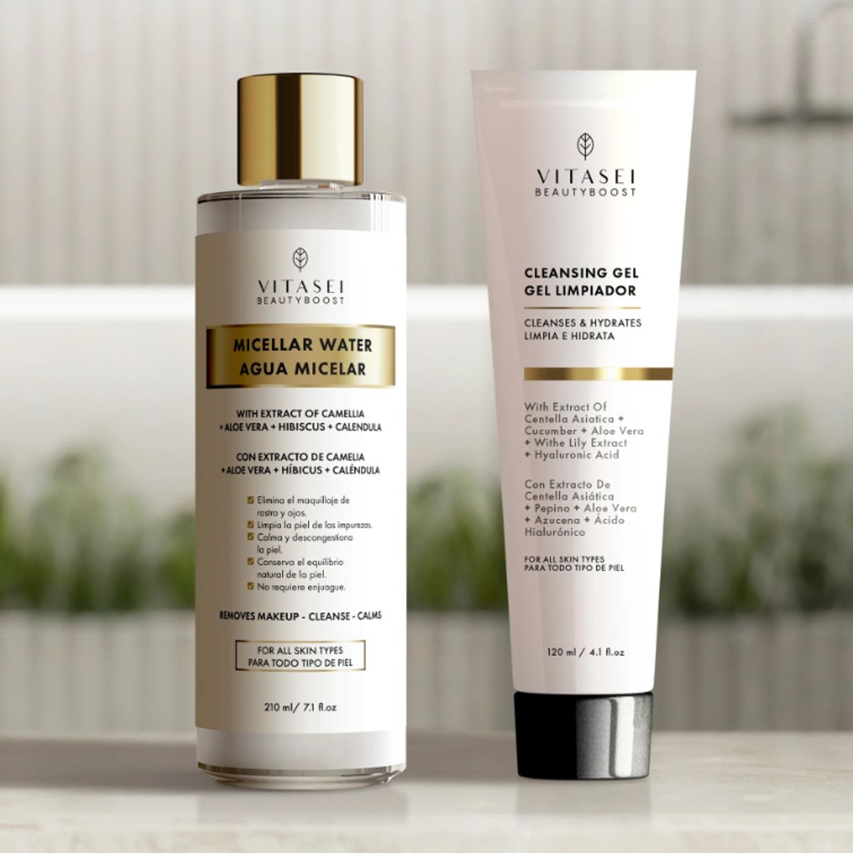 VITASEI - KIT AGUA MICELAR + GEL LIMPIADOR - EXTRACTOR NATURALES