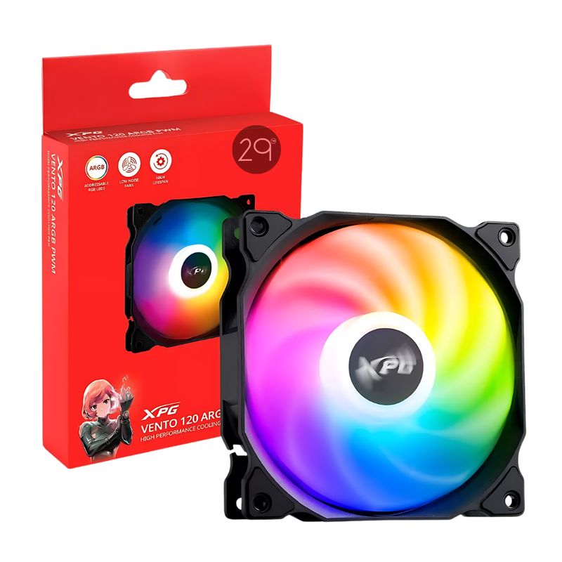 XPG - Ventilador Xpg Vento Para Torre 120 Argb 120mm Led Argb Black