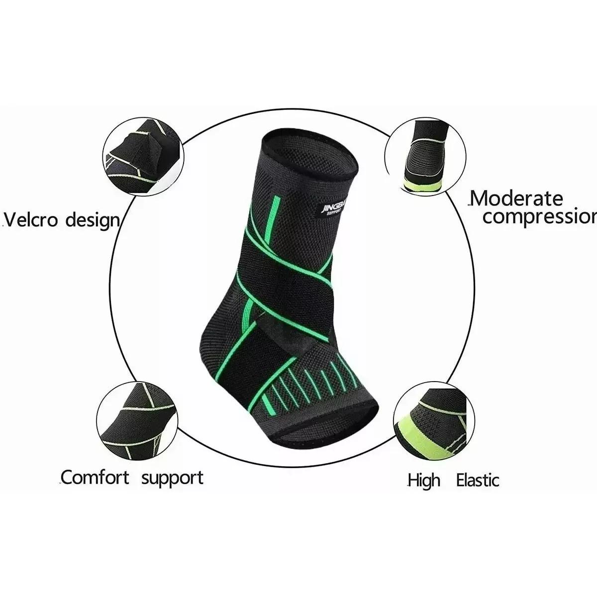 HOME - Tobillera Deportiva Compresión Soporte Lesión Ajustable