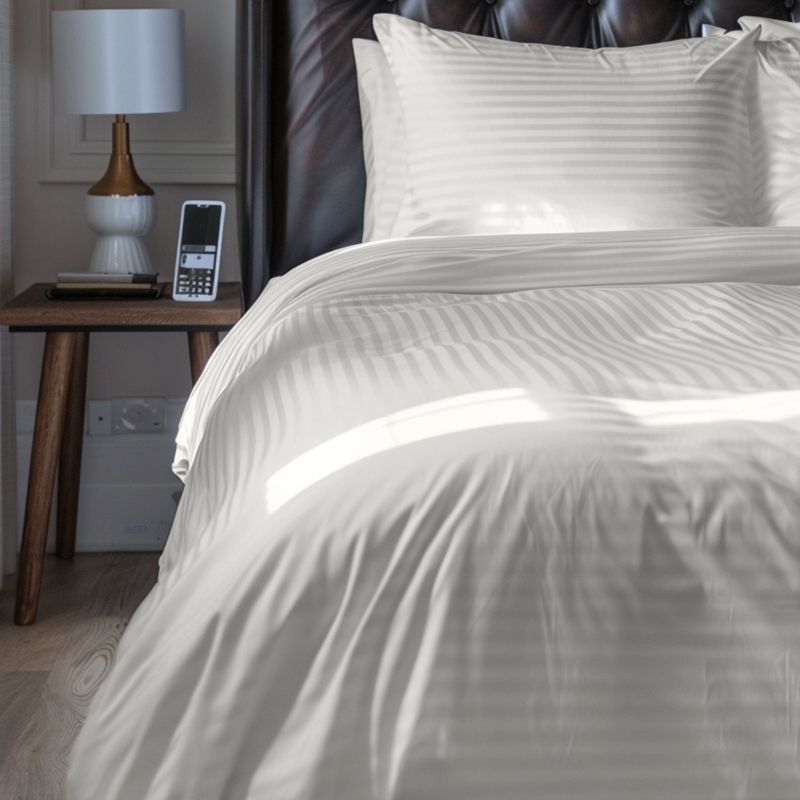 KARYTEX - Funda Duvet Sateen Rayas Cama Doble Color Hueso 125 Gramos Mindy.