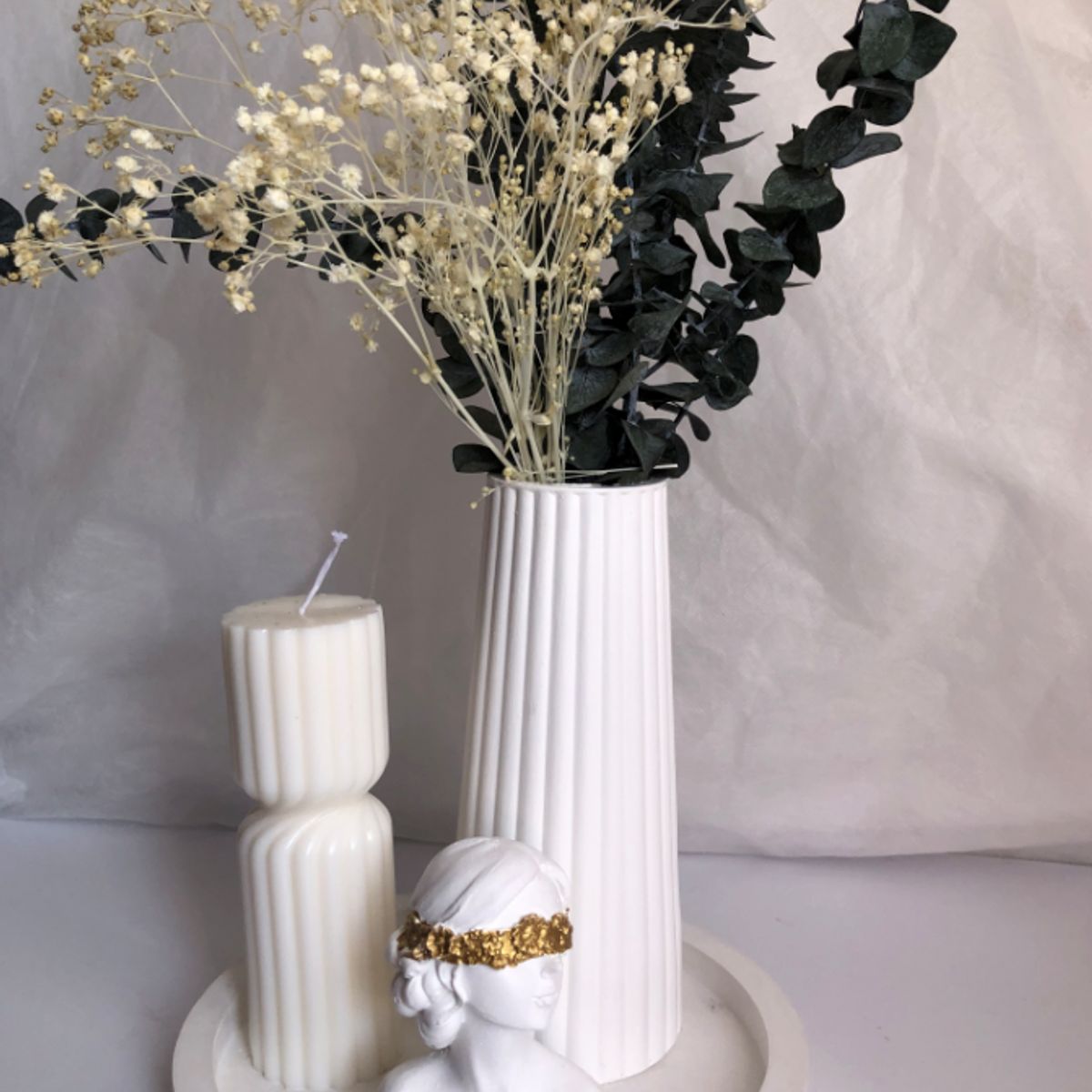 DECORACIONES ALE Y GABI - JARRON ALE BASE DECORATIVA  ADORNO, VELA Y FLORES