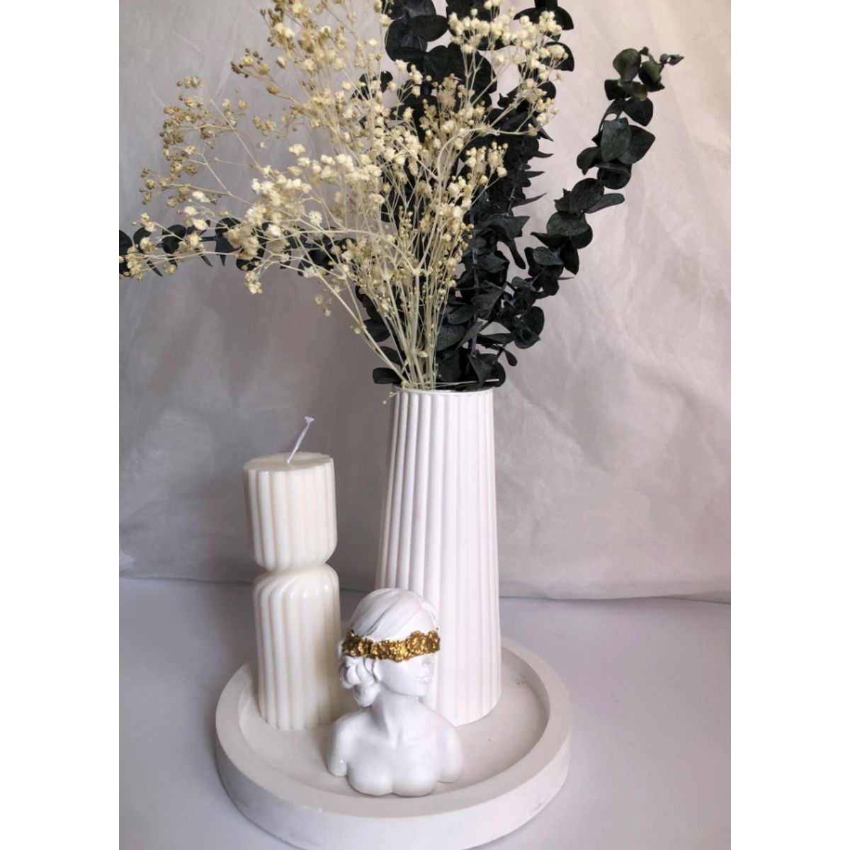 DECORACIONES ALE Y GABI - JARRON ALE BASE DECORATIVA  ADORNO, VELA Y FLORES