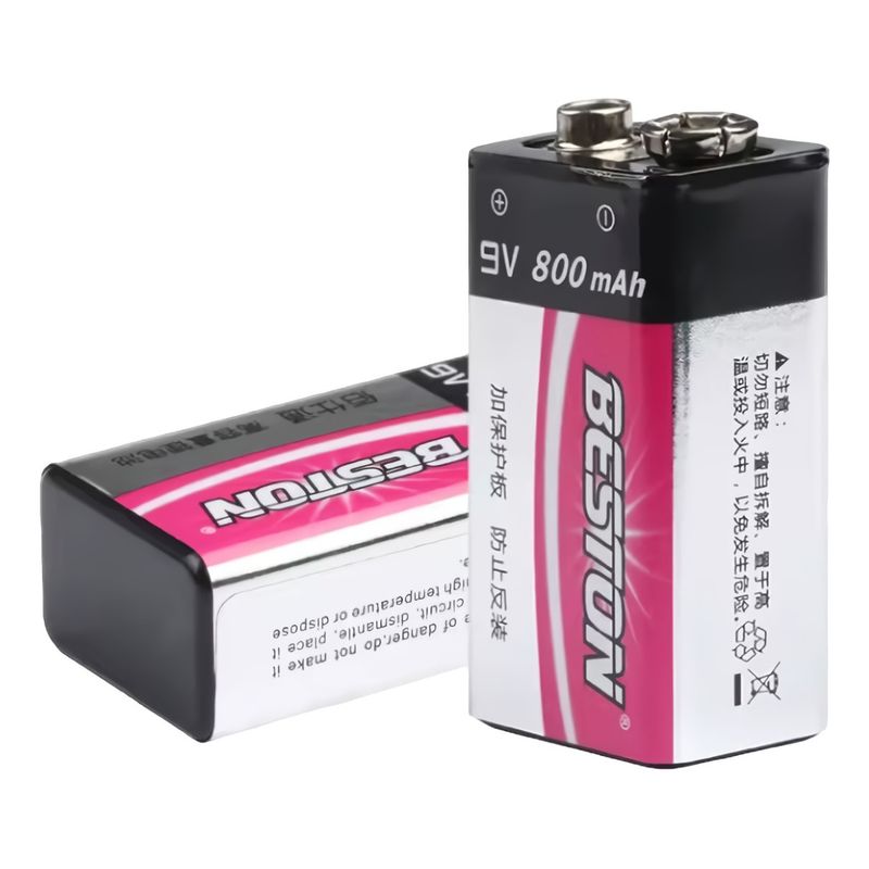 BESTON - Bateria Pila Recargable 9v Voltios Beston 800mah Cuadrada