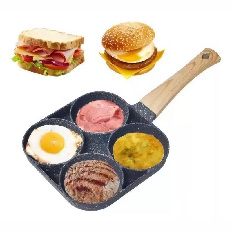 GENERICO - Sarten Antiadherente 4 Puestos Para Huevos Arepas Pancakes