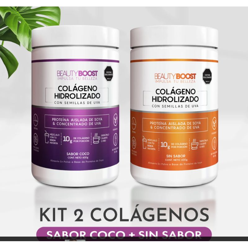 VITASEI - KIT COLÁGENO HIDROLIZADO SIN SABOR + COCO